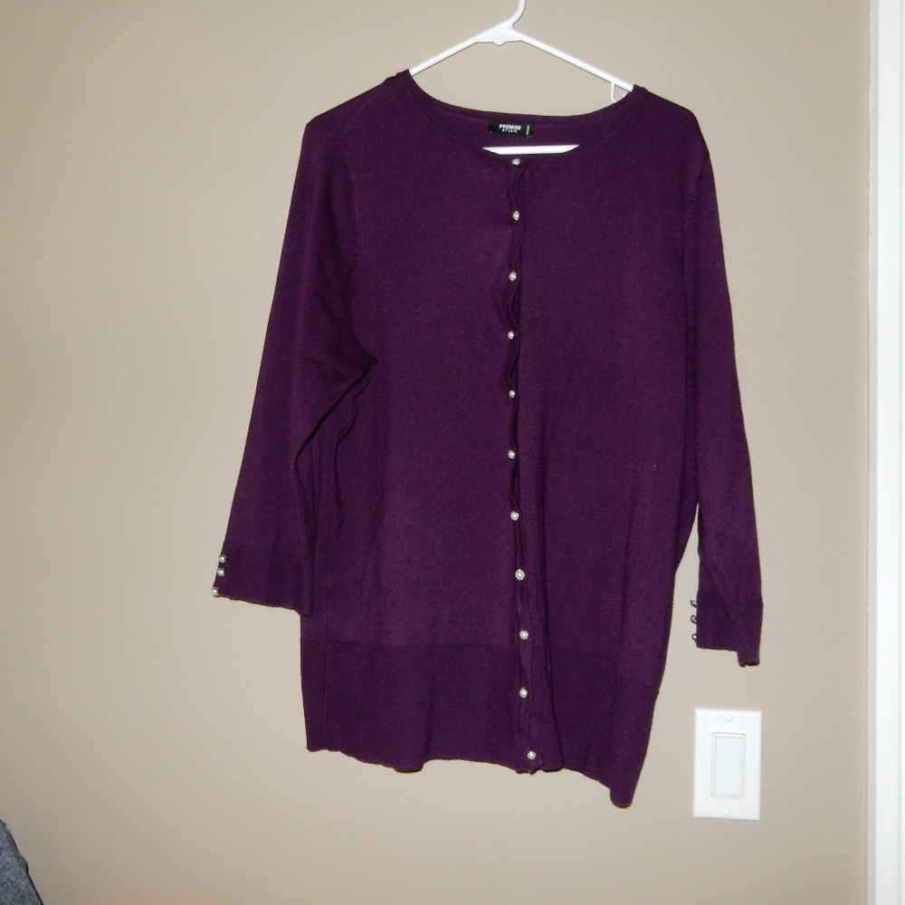 Purple 3/4 sleeve cardigan
